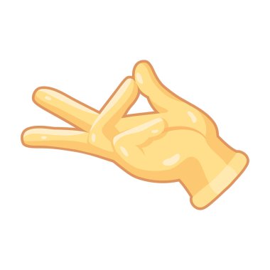 İzole edilmiş el karikatürü ikonu bir jest vektörü yapıyor