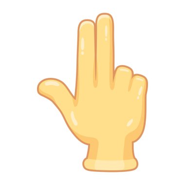 İzole edilmiş el karikatürü ikonu bir jest vektörü yapıyor