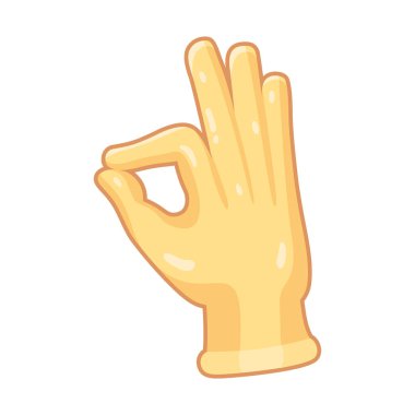 İzole edilmiş el karikatürü ikonu bir jest vektörü yapıyor