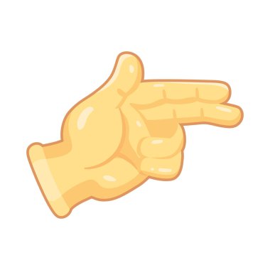 İzole edilmiş el karikatürü ikonu bir jest vektörü yapıyor