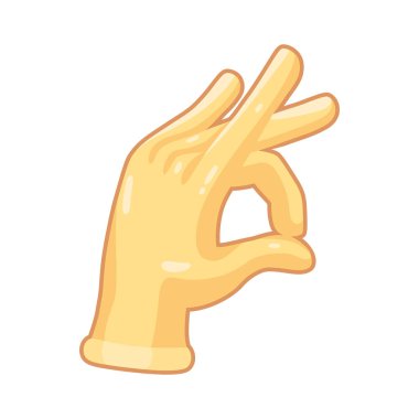 İzole edilmiş el karikatürü ikonu bir jest vektörü yapıyor