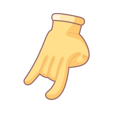 İzole edilmiş el karikatürü ikonu bir jest vektörü yapıyor