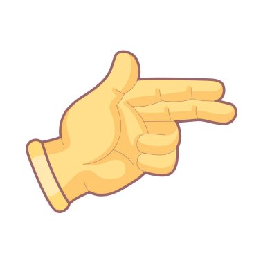 İzole edilmiş el karikatürü ikonu bir jest vektörü yapıyor