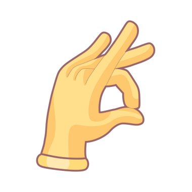 İzole edilmiş el karikatürü ikonu bir jest vektörü yapıyor