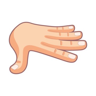 İzole edilmiş el karikatürü ikonu bir jest vektörü yapıyor