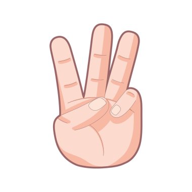 İzole edilmiş el karikatürü ikonu bir jest vektörü yapıyor