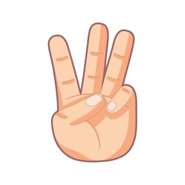 İzole edilmiş el karikatürü ikonu bir jest vektörü yapıyor