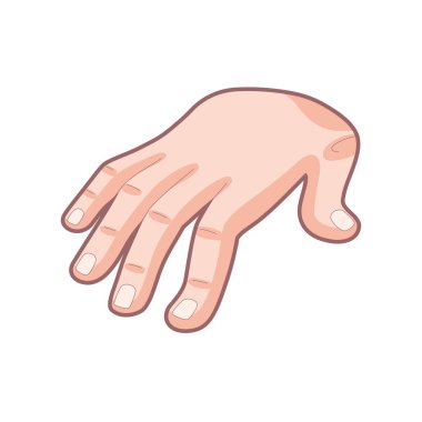 İzole edilmiş el karikatürü ikonu bir jest vektörü yapıyor