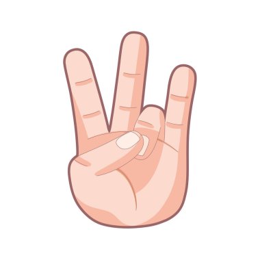 İzole edilmiş el karikatürü ikonu bir jest vektörü yapıyor