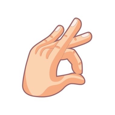 İzole edilmiş el karikatürü ikonu bir jest vektörü yapıyor