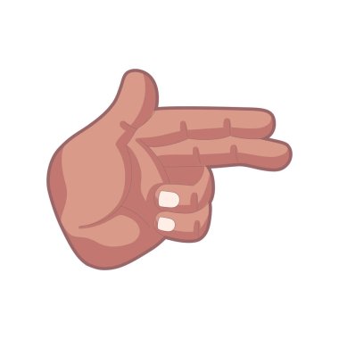 İzole edilmiş el karikatürü ikonu bir jest vektörü yapıyor