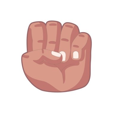 İzole edilmiş el karikatürü ikonu bir jest vektörü yapıyor