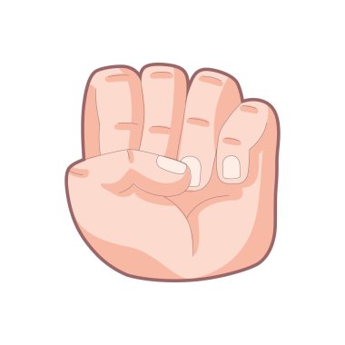İzole edilmiş el karikatürü ikonu bir jest vektörü yapıyor