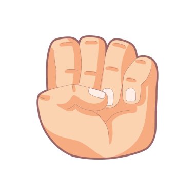 İzole edilmiş el karikatürü ikonu bir jest vektörü yapıyor