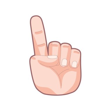 İzole edilmiş el karikatürü ikonu bir jest vektörü yapıyor