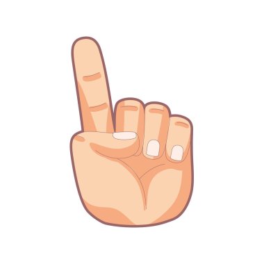 İzole edilmiş el karikatürü ikonu bir jest vektörü yapıyor