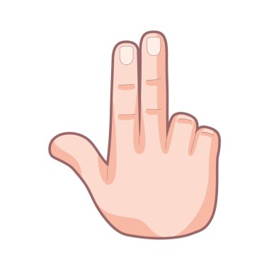 İzole edilmiş el karikatürü ikonu bir jest vektörü yapıyor
