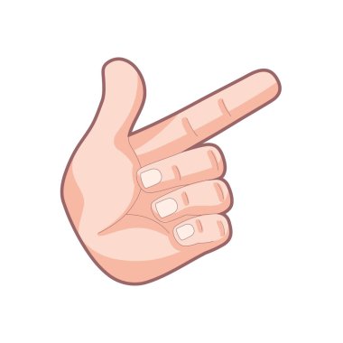 İzole edilmiş el karikatürü ikonu bir jest vektörü yapıyor