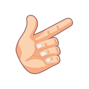 İzole edilmiş el karikatürü ikonu bir jest vektörü yapıyor