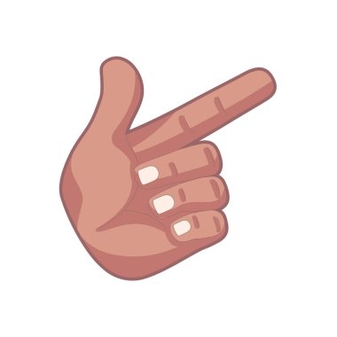 İzole edilmiş el karikatürü ikonu bir jest vektörü yapıyor