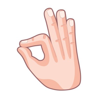 İzole edilmiş el karikatürü ikonu bir jest vektörü yapıyor