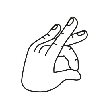 İzole edilmiş el karikatürü ana hatları simgesi bir jest vektörü yapıyor