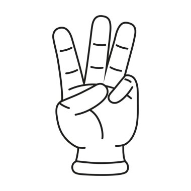 İzole edilmiş el karikatürü ana hatları simgesi bir jest vektörü yapıyor