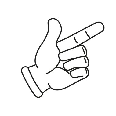 İzole edilmiş el karikatürü ana hatları simgesi bir jest vektörü yapıyor