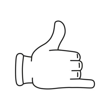 İzole edilmiş el karikatürü ana hatları simgesi bir jest vektörü yapıyor