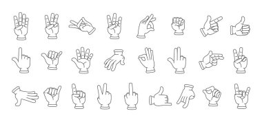 Farklı el çizgisi simgelerinin oluşturduğu hareketler Vektörü