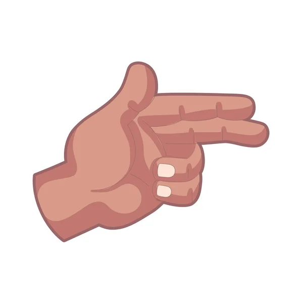 Isolated hand cartoon icon doing a gesture Vector — Stock Vector