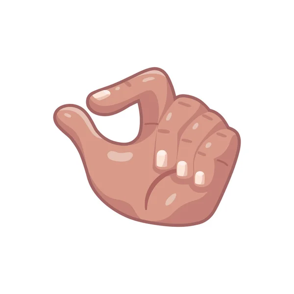 Ícone de desenho animado mão isolado fazendo um gesto Vector — Vetor de Stock