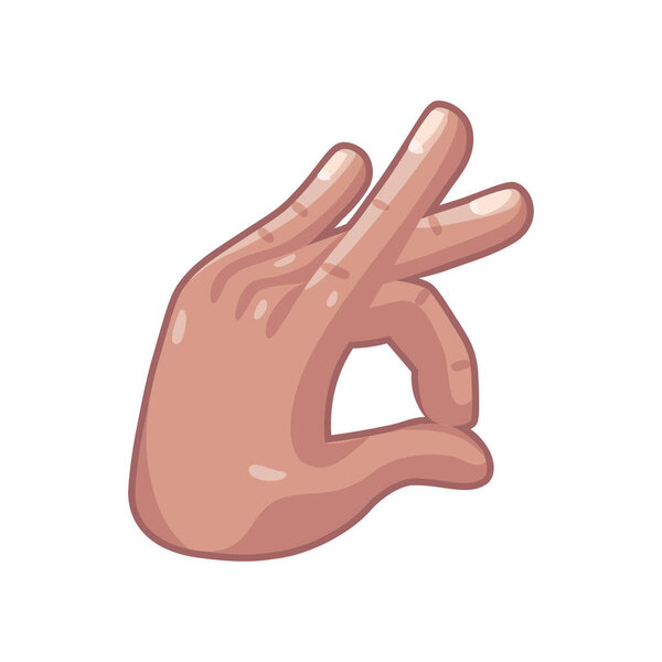 Изолированная икона ручной карикатуры делает жест вектор