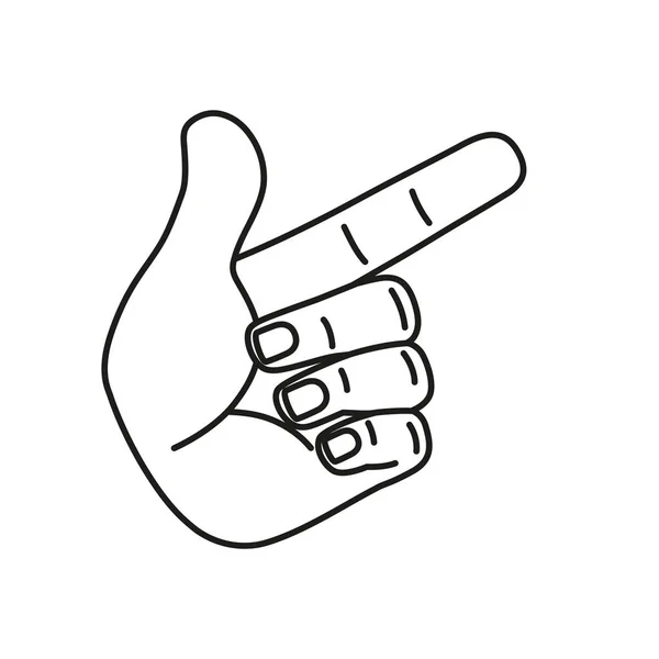 Isolated hand cartoon outline icon doing a gesture Vector — Stock Vector