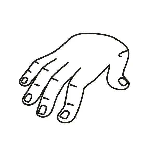 Isolierte Hand Cartoon Umriss Symbol macht eine Geste Vektor — Stockvektor