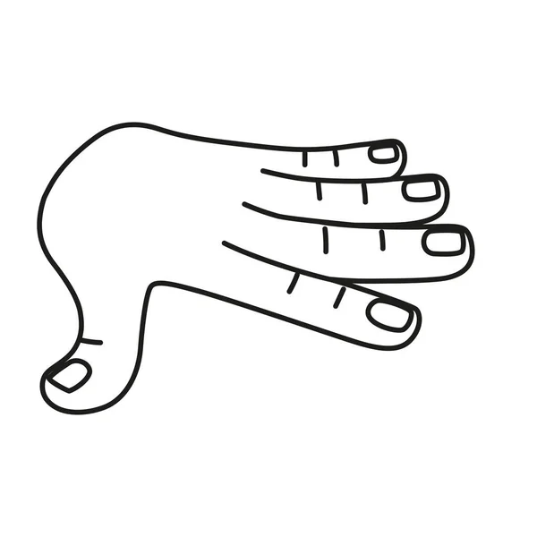 孤立的手绘漫画轮廓图标做一个手势矢量 — 图库矢量图片