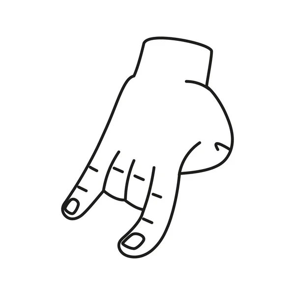 Isolated hand cartoon outline icon doing a gesture Vector — Stock Vector