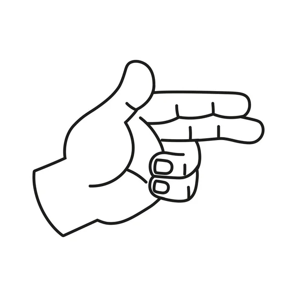 Изолированная иконка контура ручной карикатуры, делающая жест вектор — стоковый вектор