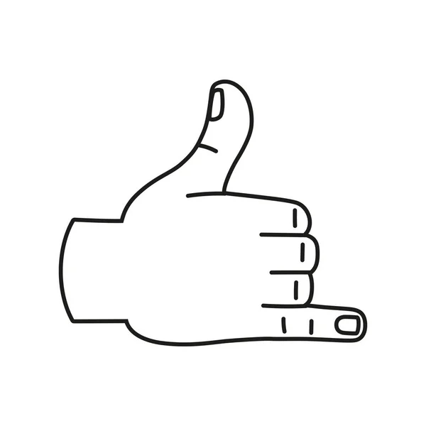 Isolerad hand tecknad kontur ikon gör en gest vektor — Stock vektor