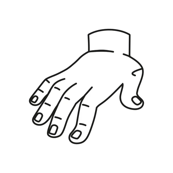 Isolated hand cartoon outline icon doing a gesture Vector — Stock Vector