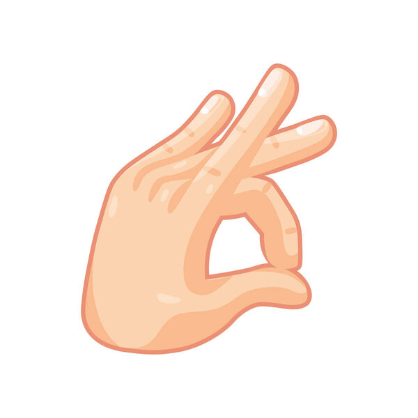 Изолированная икона ручной карикатуры делает жест вектор