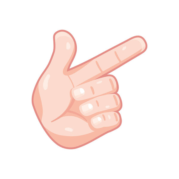 Изолированная икона ручной карикатуры делает жест вектор