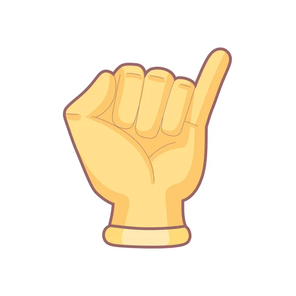 Isolated hand cartoon icon doing a gesture Vector — Stock Vector