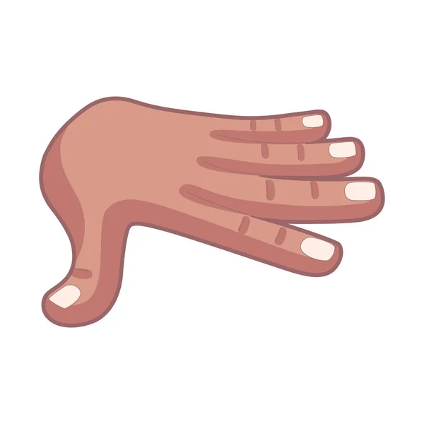 Icono de dibujos animados mano aislada haciendo un gesto Vector — Vector de stock