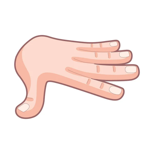 Isolated hand cartoon icon doing a gesture Vector — Stock Vector