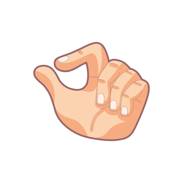 Isolated hand cartoon icon doing a gesture Vector — Stock Vector