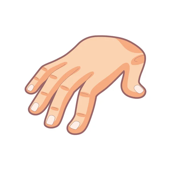 Isolated hand cartoon icon doing a gesture Vector — Stock Vector