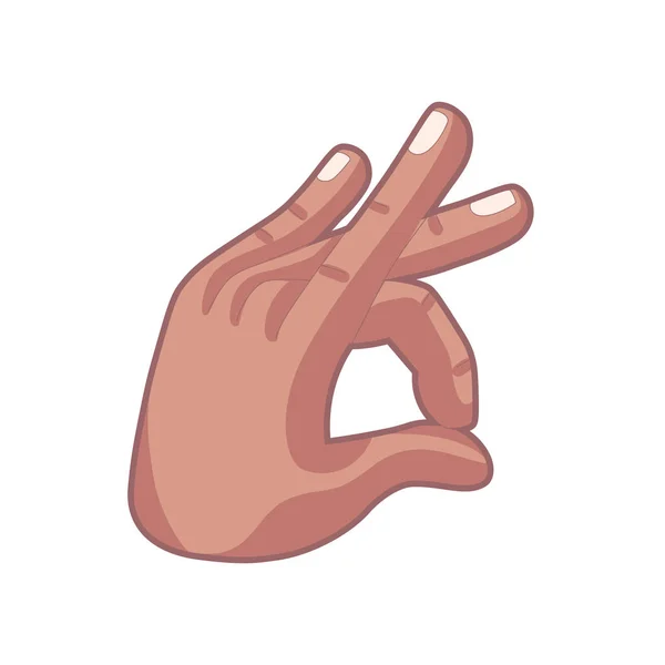 Isolated hand cartoon icon doing a gesture Vector — Stock Vector