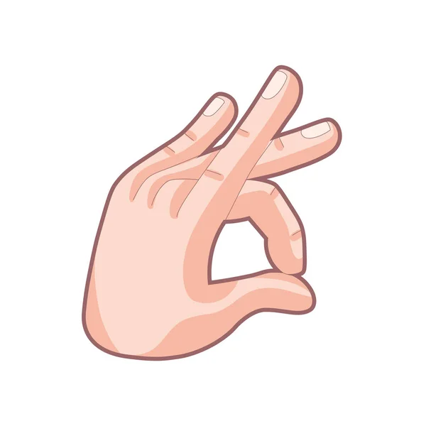 Icono de dibujos animados mano aislada haciendo un gesto Vector — Vector de stock
