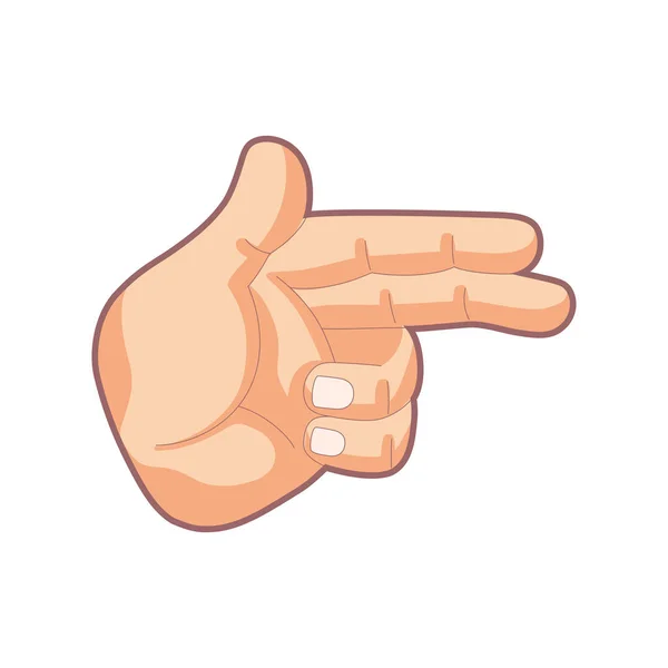 Izolowana ikona kreskówki ręcznej wykonująca gest Vector — Wektor stockowy